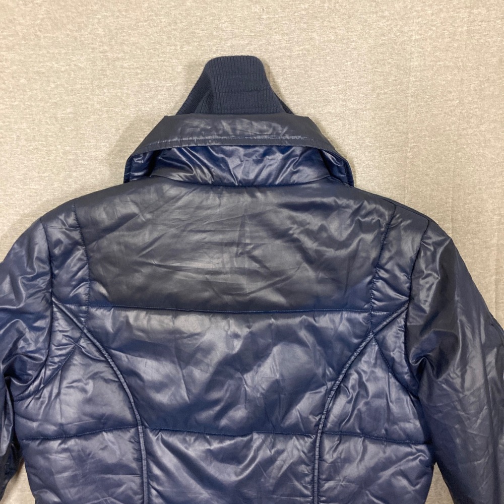 Adidas Originals Navy Blue Puffer Jacket Longline Trefoil Logo 608525 Womens M - Picture 15 of 15